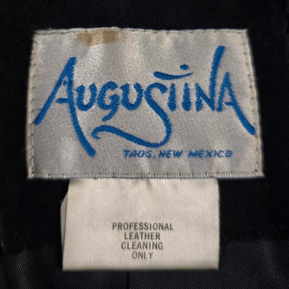 Augustina Taos Suede Leather Jacket Bird Snakeskin Southwest Black Women's L - Picture 4 of 15